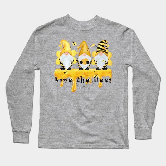 Save The Bees Gnomes Long Sleeve T-Shirt by Imp's Dog House